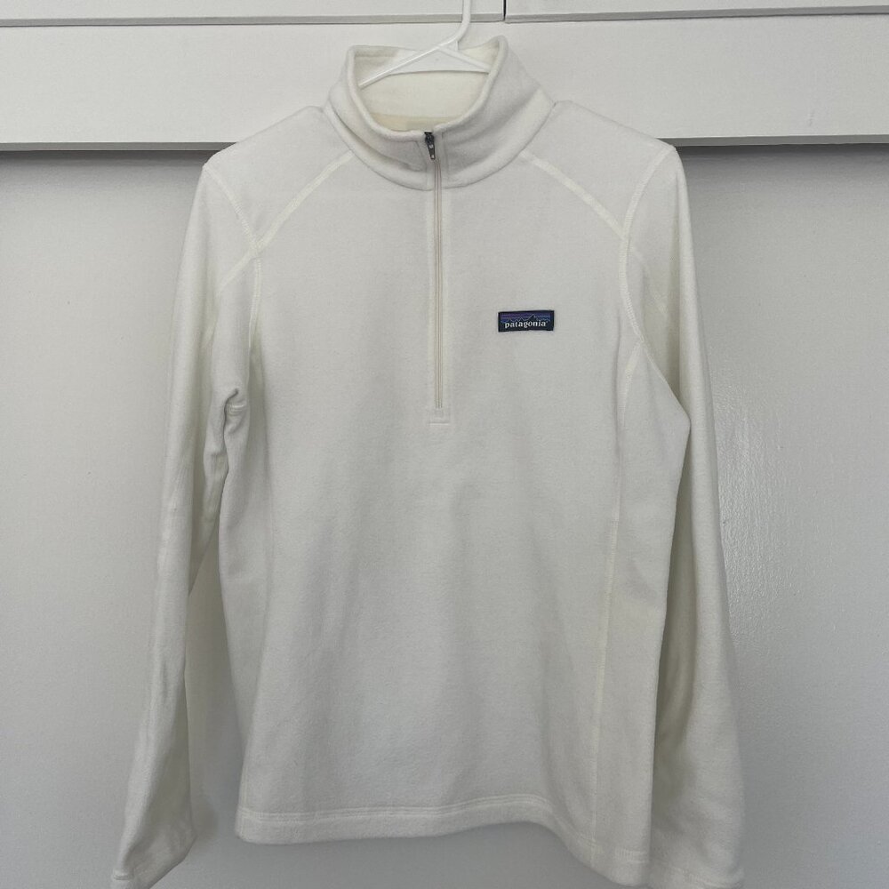 Patagonia Micro Fleece 1/4-Zip Cozy Pullover in white